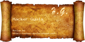 Hacker Gyula névjegykártya